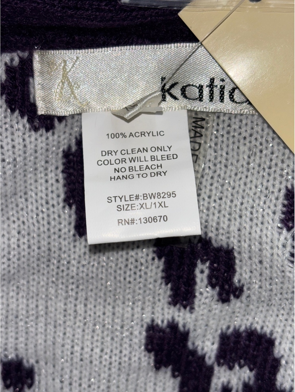 NWT Katia Purple Heart Cardigan Sweater Button Front Pockets Plus Size XL 1XL - Picture 9 of 9